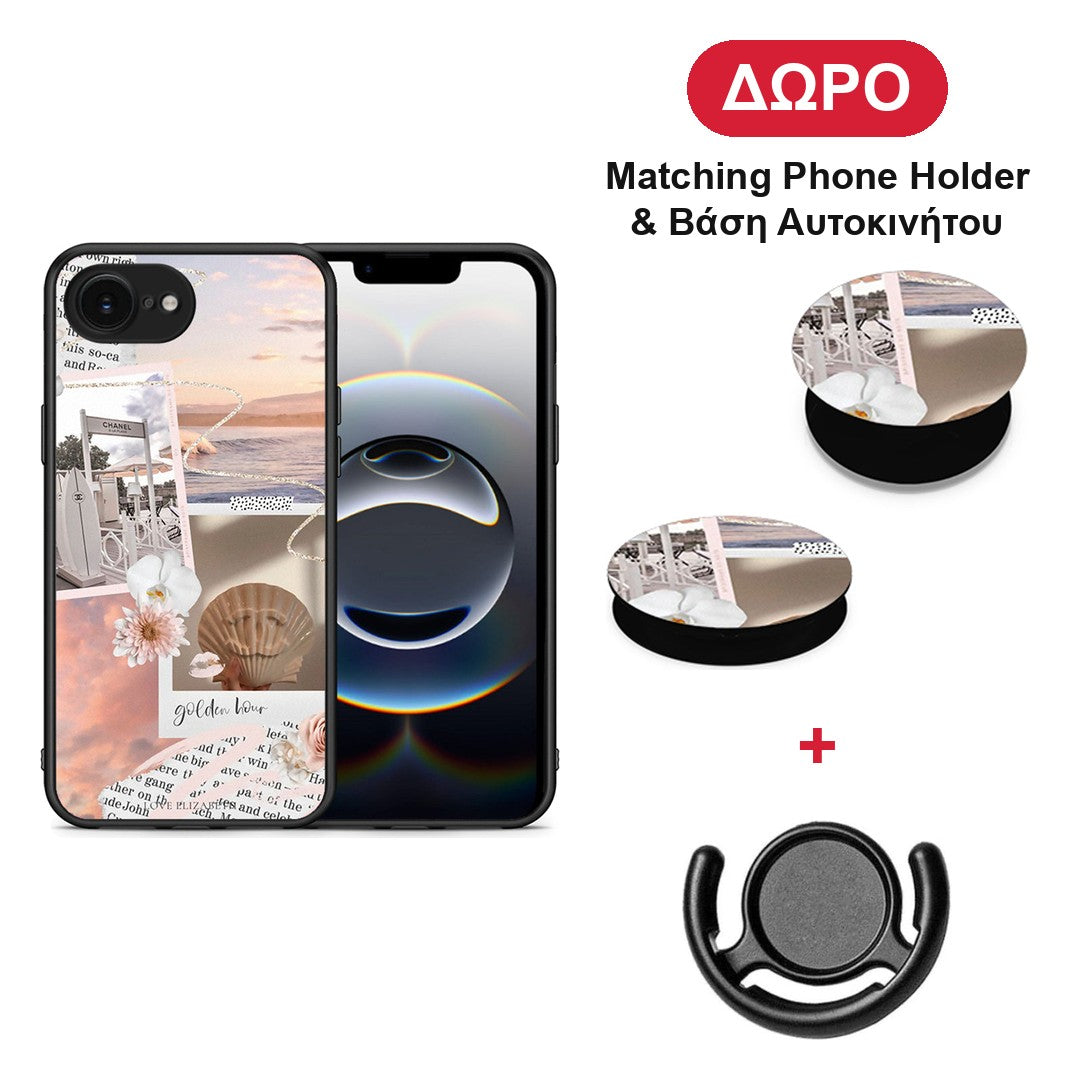 Golden Hour - iPhone 16e θήκη + Δώρο Phone Holder & Βάση Αυτοκινήτου