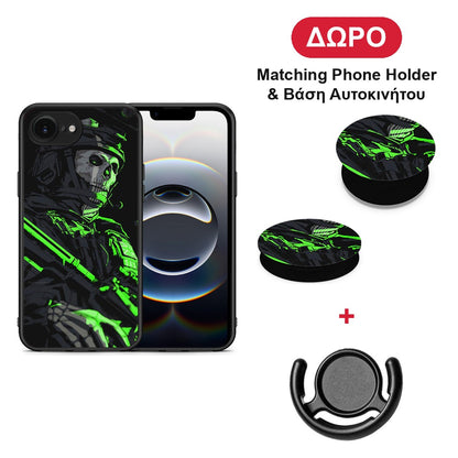 Green Soldier - iPhone 16e θήκη + Δώρο Phone Holder & Βάση Αυτοκινήτου