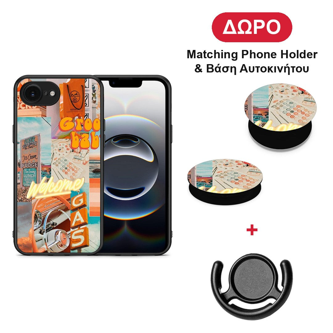 Groovy Babe - iPhone 16e θήκη + Δώρο Phone Holder & Βάση Αυτοκινήτου