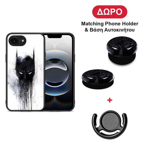 Hero Paint Bat - iPhone 16e θήκη + Δώρο Phone Holder & Βάση Αυτοκινήτου