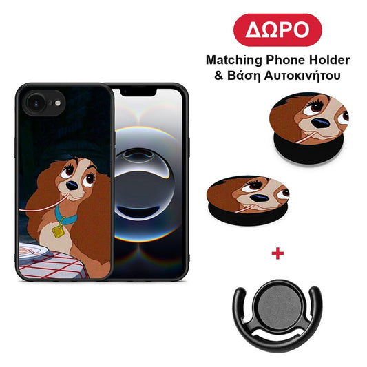 Lady And Tramp 2 - iPhone 16e θήκη + Δώρο Phone Holder & Βάση Αυτοκινήτου