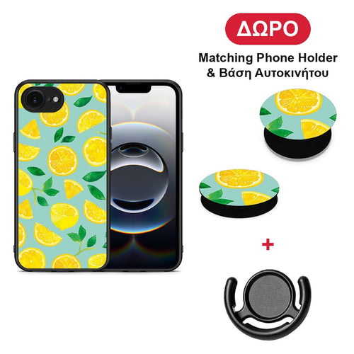 Lemons - iPhone 16e θήκη + Δώρο Phone Holder & Βάση Αυτοκινήτου