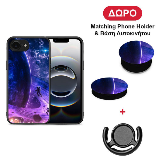 Lost Astronaut - iPhone 16e θήκη + Δώρο Phone Holder & Βάση Αυτοκινήτου