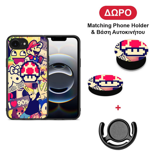 Love The 90s - iPhone 16e θήκη + Δώρο Phone Holder & Βάση Αυτοκινήτου