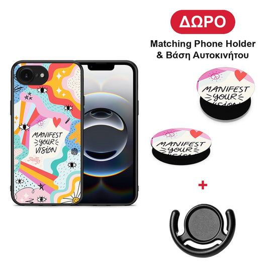 Manifest Your Vision - iPhone 16e θήκη + Δώρο Phone Holder & Βάση Αυτοκινήτου