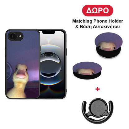Meme Duck - iPhone 16e θήκη + Δώρο Phone Holder & Βάση Αυτοκινήτου