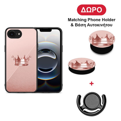 Minimal Crown - iPhone 16e θήκη + Δώρο Phone Holder & Βάση Αυτοκινήτου