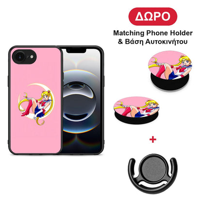 Moon Girl - iPhone 16e θήκη + Δώρο Phone Holder & Βάση Αυτοκινήτου
