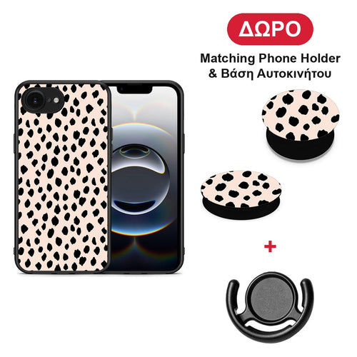 New Polka Dots - iPhone 16e θήκη + Δώρο Phone Holder & Βάση Αυτοκινήτου