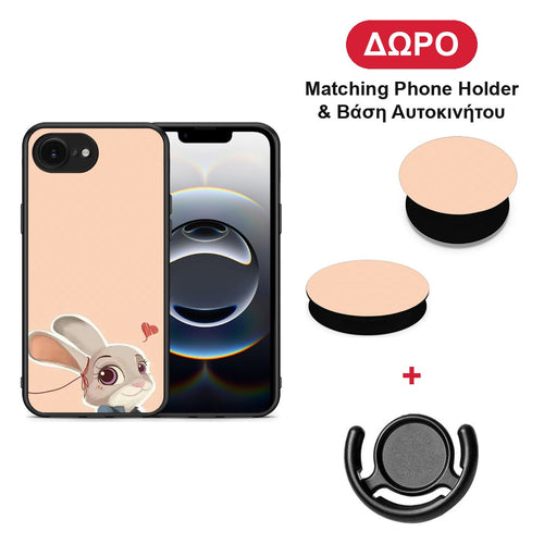 Nick Wilde And Judy Hopps Love 2 - iPhone 16e θήκη + Δώρο Phone Holder & Βάση Αυτοκινήτου