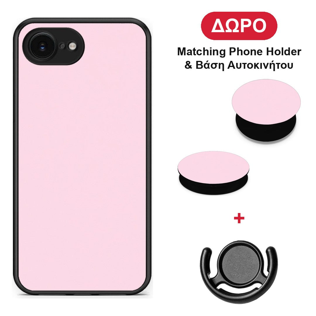 Pale Pink - iPhone 16e θήκη + Δώρο Phone Holder & Βάση Αυτοκινήτου