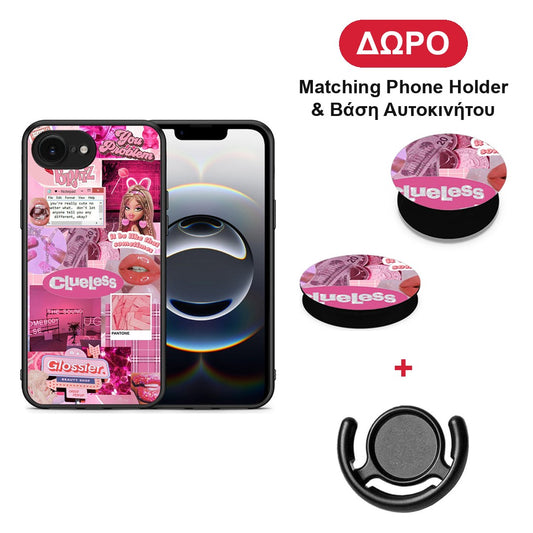 Pink Love - iPhone 16e θήκη + Δώρο Phone Holder & Βάση Αυτοκινήτου