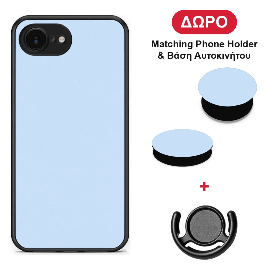 Powder Blue - iPhone 16e θήκη + Δώρο Phone Holder & Βάση Αυτοκινήτου