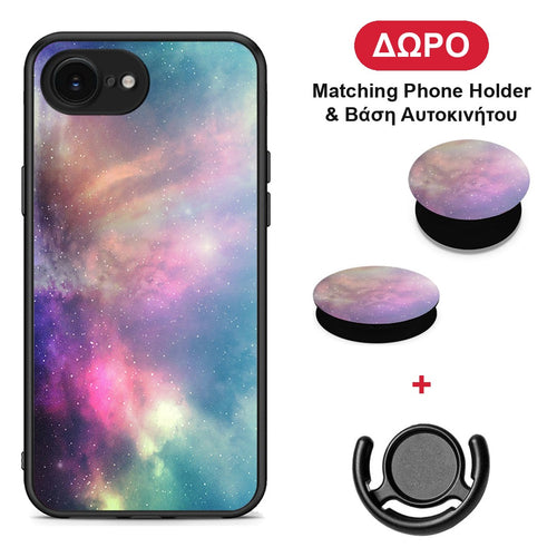 Galactic Rainbow - iPhone 16e θήκη + Δώρο Phone Holder & Βάση Αυτοκινήτου