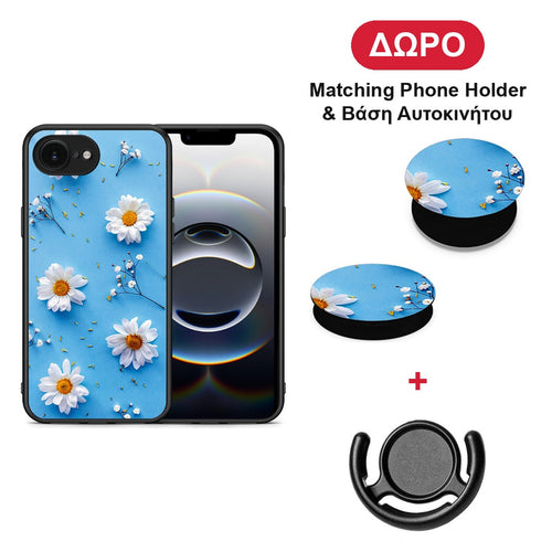 Real Daisies - iPhone 16e θήκη + Δώρο Phone Holder & Βάση Αυτοκινήτου