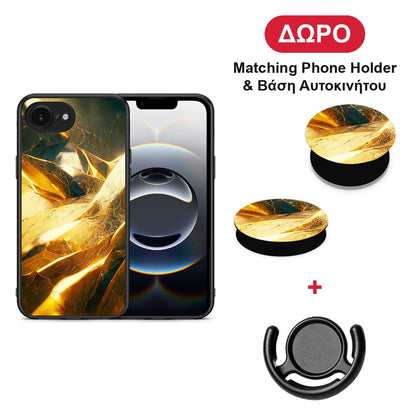 Real Gold - iPhone 16e θήκη + Δώρο Phone Holder & Βάση Αυτοκινήτου