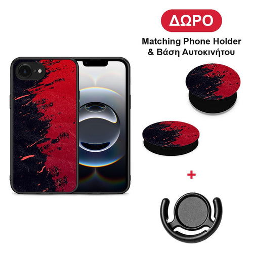 Red Paint - iPhone 16e θήκη + Δώρο Phone Holder & Βάση Αυτοκινήτου