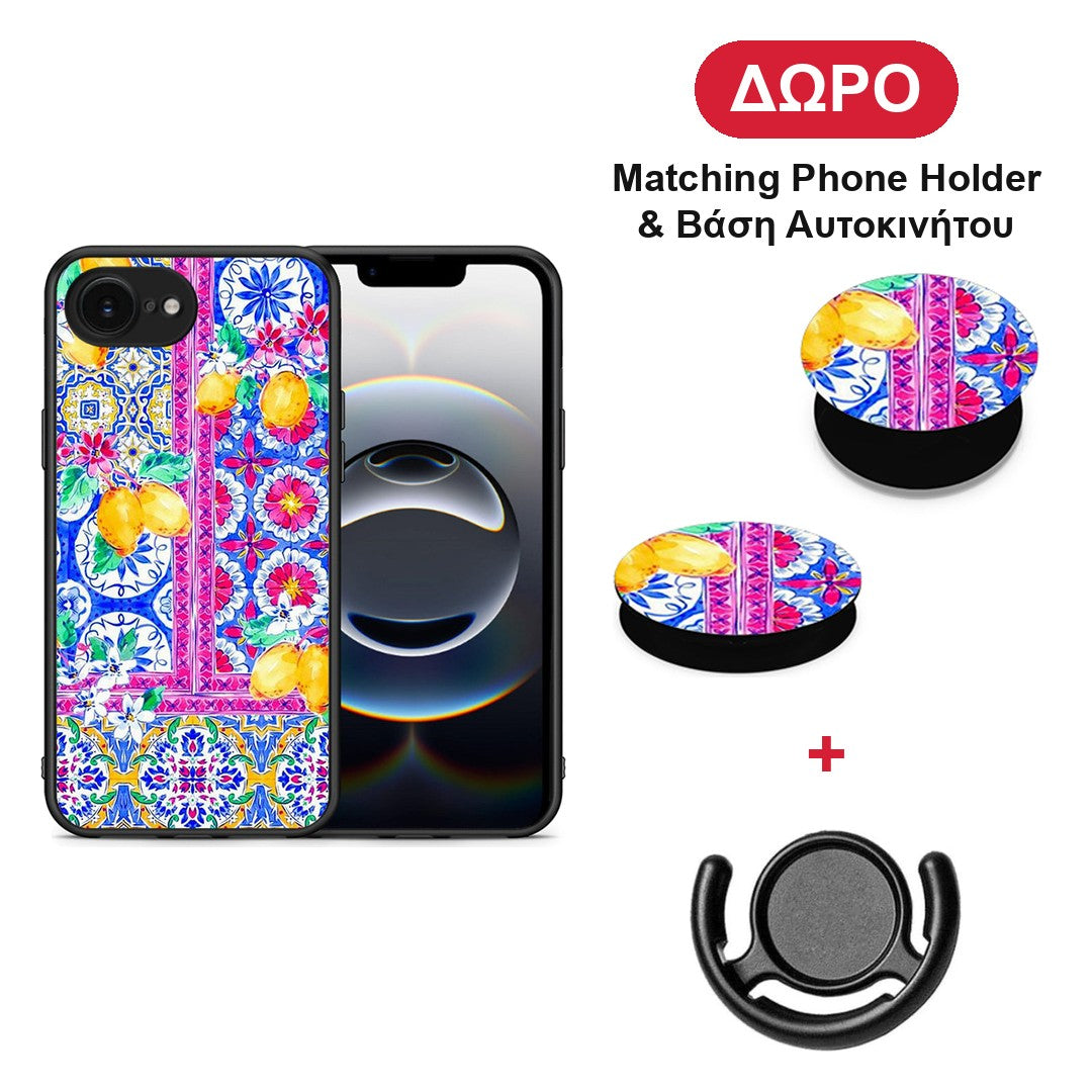 Retro Spring - iPhone 16e θήκη + Δώρο Phone Holder & Βάση Αυτοκινήτου