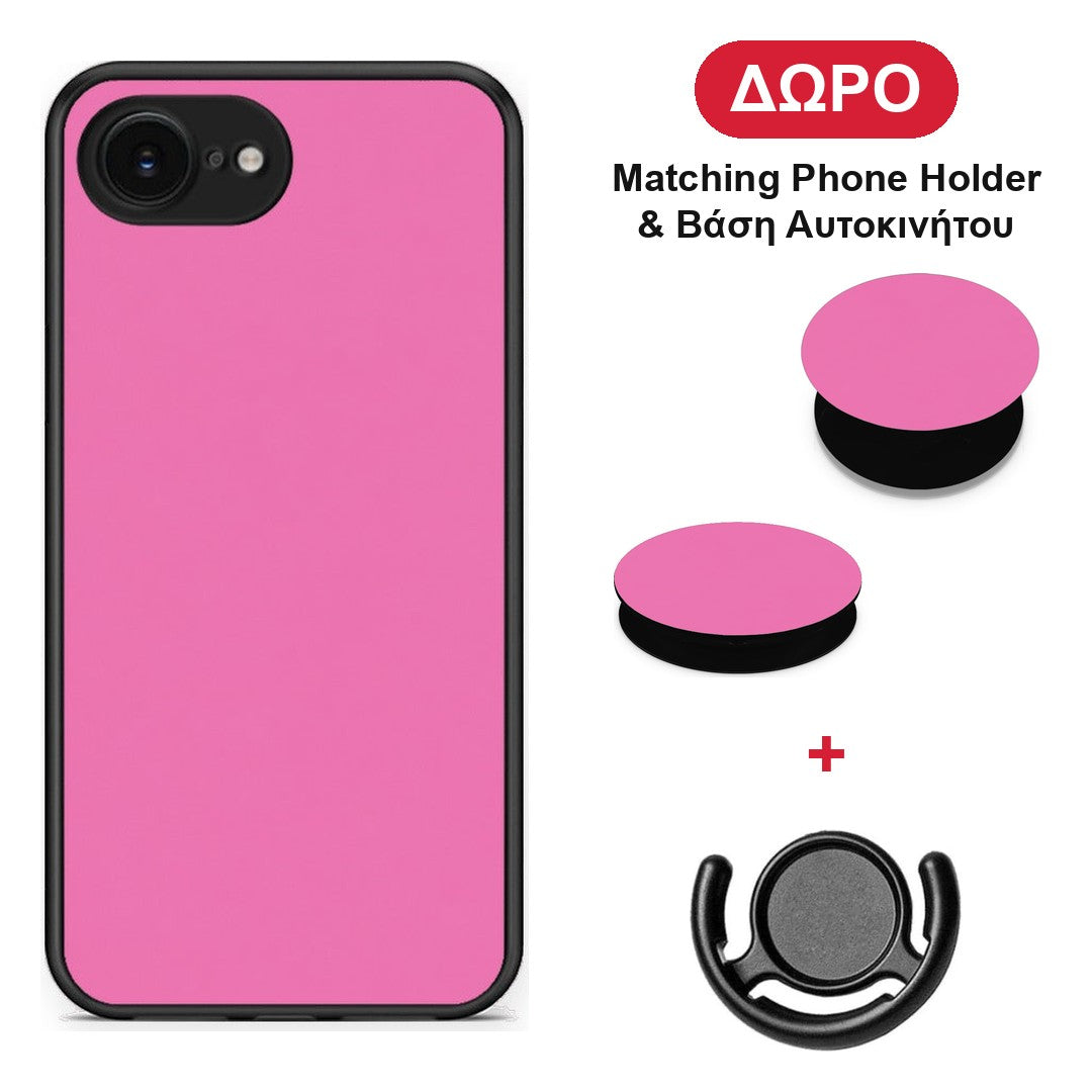 Rose Pink - iPhone 16e θήκη + Δώρο Phone Holder & Βάση Αυτοκινήτου