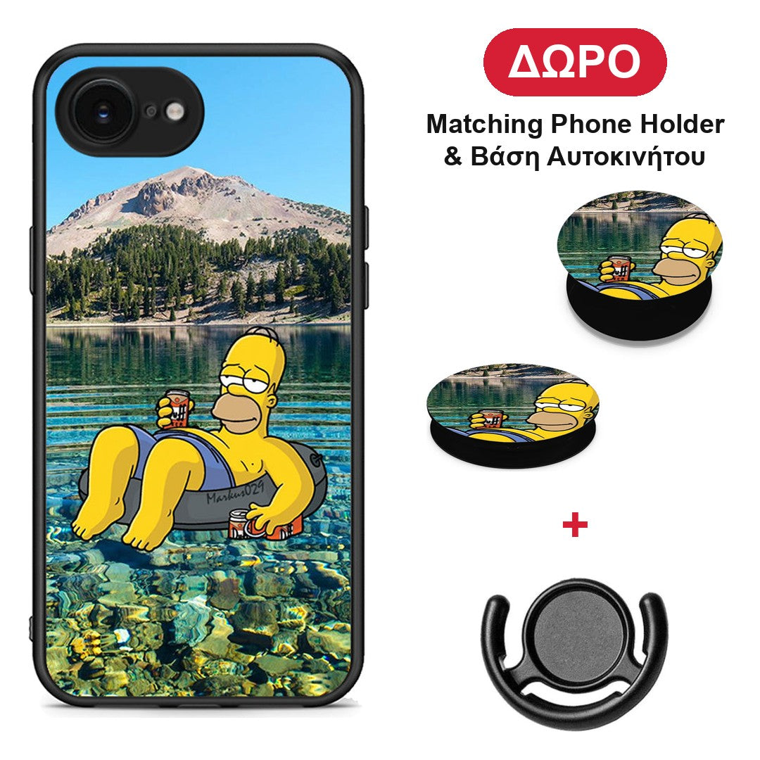 Summer Happiness - iPhone 16e θήκη + Δώρο Phone Holder & Βάση Αυτοκινήτου