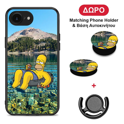 Summer Happiness - iPhone 16e θήκη + Δώρο Phone Holder & Βάση Αυτοκινήτου