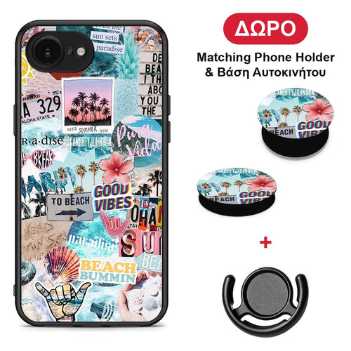 Summer Vibes - iPhone 16e θήκη + Δώρο Phone Holder & Βάση Αυτοκινήτου