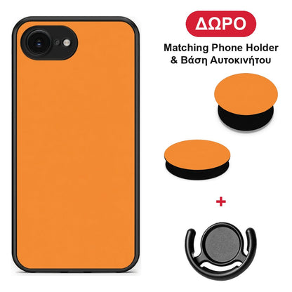 Tangerine Orange - iPhone 16e θήκη + Δώρο Phone Holder & Βάση Αυτοκινήτου