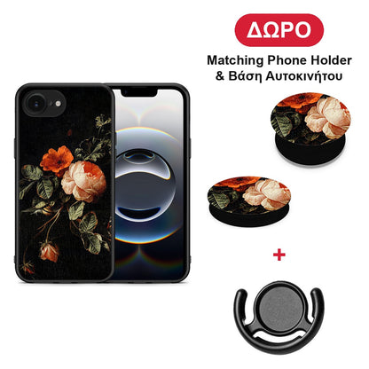 Vintage Roses - iPhone 16e θήκη + Δώρο Phone Holder & Βάση Αυτοκινήτου
