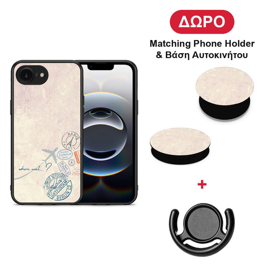 Where Next - iPhone 16e θήκη + Δώρο Phone Holder & Βάση Αυτοκινήτου