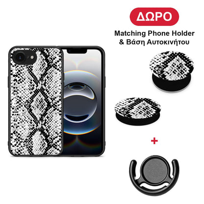 Animal White Snake - iPhone 16e θήκη + Δώρο Phone Holder & Βάση Αυτοκινήτου