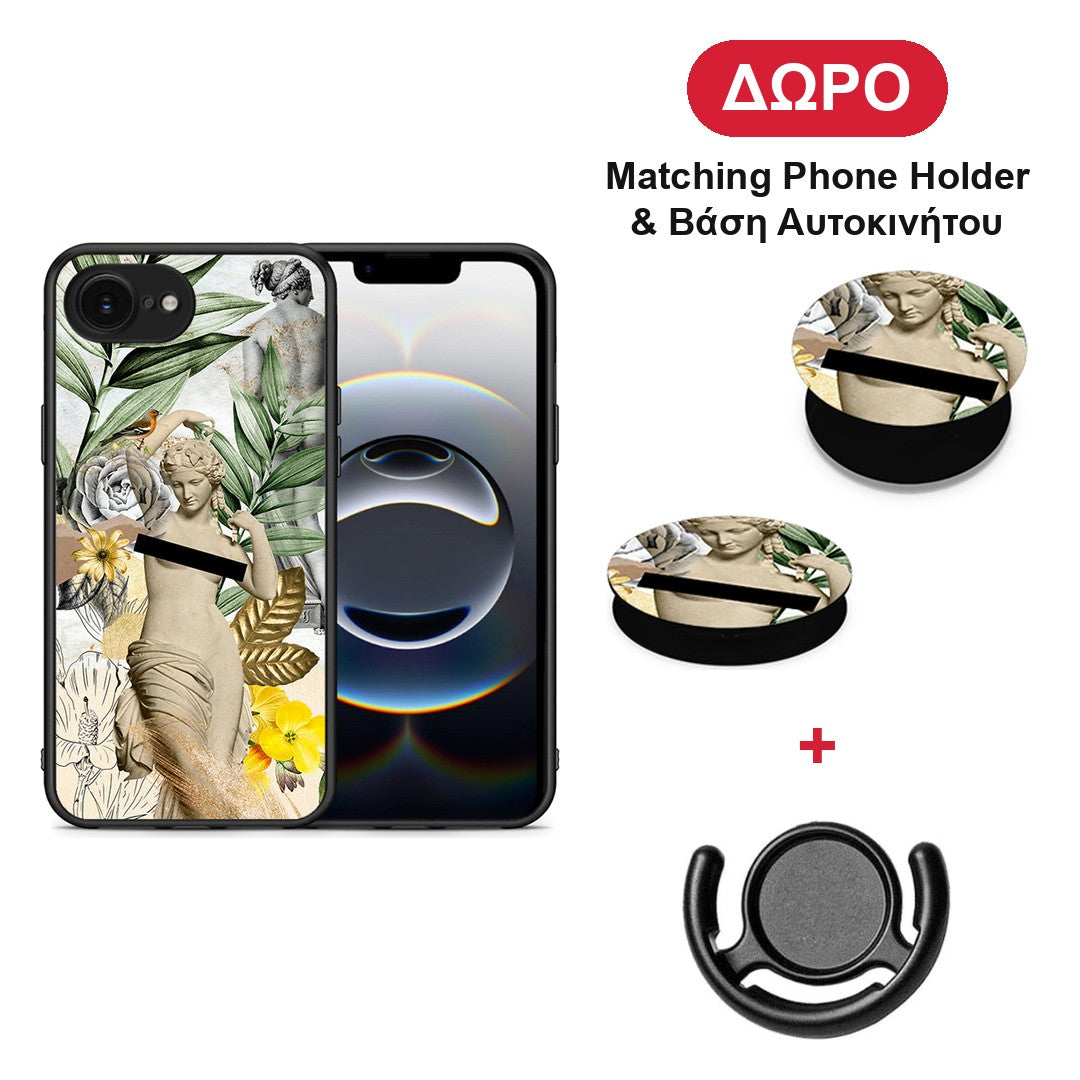 Woman Statue - iPhone 16e θήκη + Δώρο Phone Holder & Βάση Αυτοκινήτου