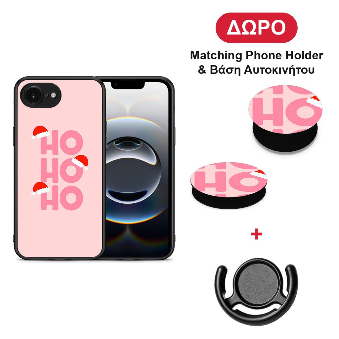 Xmas Ho Ho Ho - iPhone 16e θήκη + Δώρο Phone Holder & Βάση Αυτοκινήτου