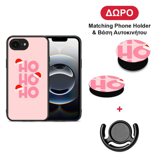 Xmas Ho Ho Ho - iPhone 16e θήκη + Δώρο Phone Holder & Βάση Αυτοκινήτου
