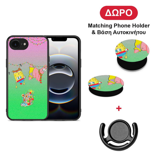 Xmas Lights - iPhone 16e θήκη + Δώρο Phone Holder & Βάση Αυτοκινήτου