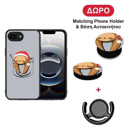 Xmas Zzzz - iPhone 16e θήκη + Δώρο Phone Holder & Βάση Αυτοκινήτου