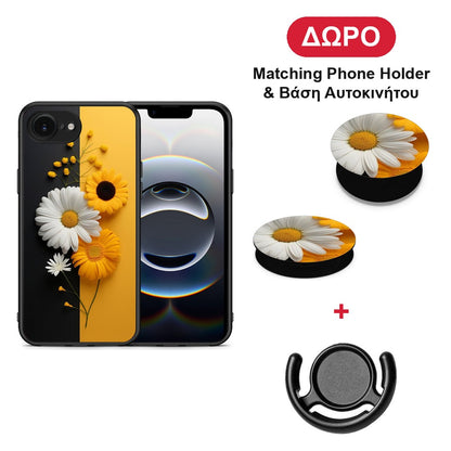 Yellow Daisies - iPhone 16e θήκη + Δώρο Phone Holder & Βάση Αυτοκινήτου