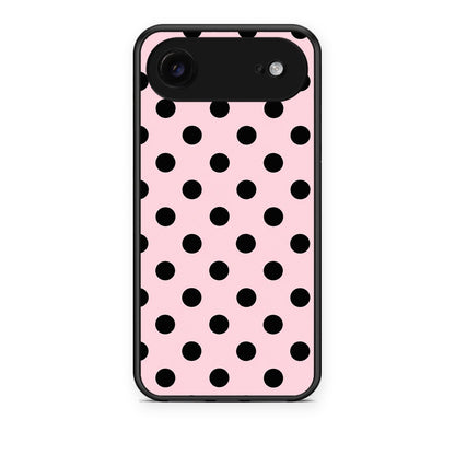 Θήκη iPhone 17 Air Black Polka Dots on Pink από τη Smartfits με σχέδιο στο πίσω μέρος και μαύρο περίβλημα | iPhone 17 Air Black Polka Dots on Pink case with colorful back and black bezels