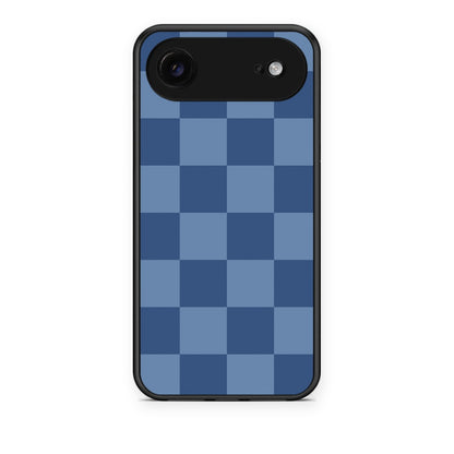 Θήκη iPhone 17 Air Denim Blue Checkerboard από τη Smartfits με σχέδιο στο πίσω μέρος και μαύρο περίβλημα | iPhone 17 Air Denim Blue Checkerboard case with colorful back and black bezels