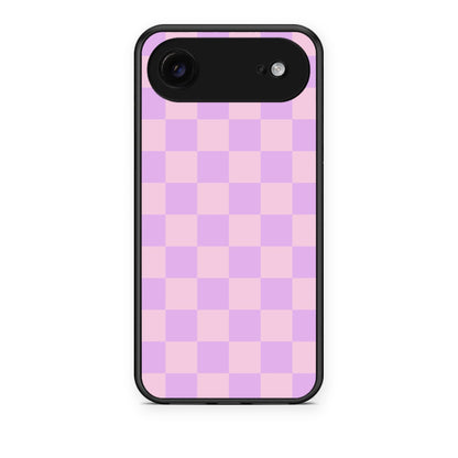Θήκη iPhone 17 Air Lavender and Pink Checkerboard από τη Smartfits με σχέδιο στο πίσω μέρος και μαύρο περίβλημα | iPhone 17 Air Lavender and Pink Checkerboard case with colorful back and black bezels