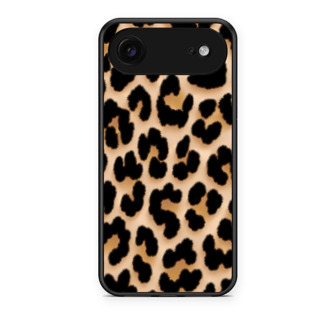 Θήκη iPhone 17 Air Leopard Print Tan Large από τη Smartfits με σχέδιο στο πίσω μέρος και μαύρο περίβλημα | iPhone 17 Air Leopard Print Tan Large case with colorful back and black bezels