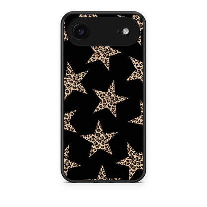 Θήκη iPhone 17 Air Leopard Stars on Black από τη Smartfits με σχέδιο στο πίσω μέρος και μαύρο περίβλημα | iPhone 17 Air Leopard Stars on Black case with colorful back and black bezels