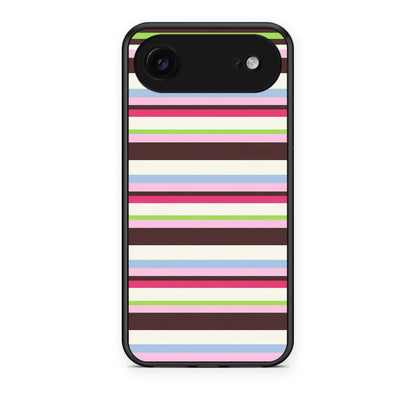 Θήκη iPhone 17 Air Multicolour Horizontal Stripes από τη Smartfits με σχέδιο στο πίσω μέρος και μαύρο περίβλημα | iPhone 17 Air Multicolour Horizontal Stripes case with colorful back and black bezels