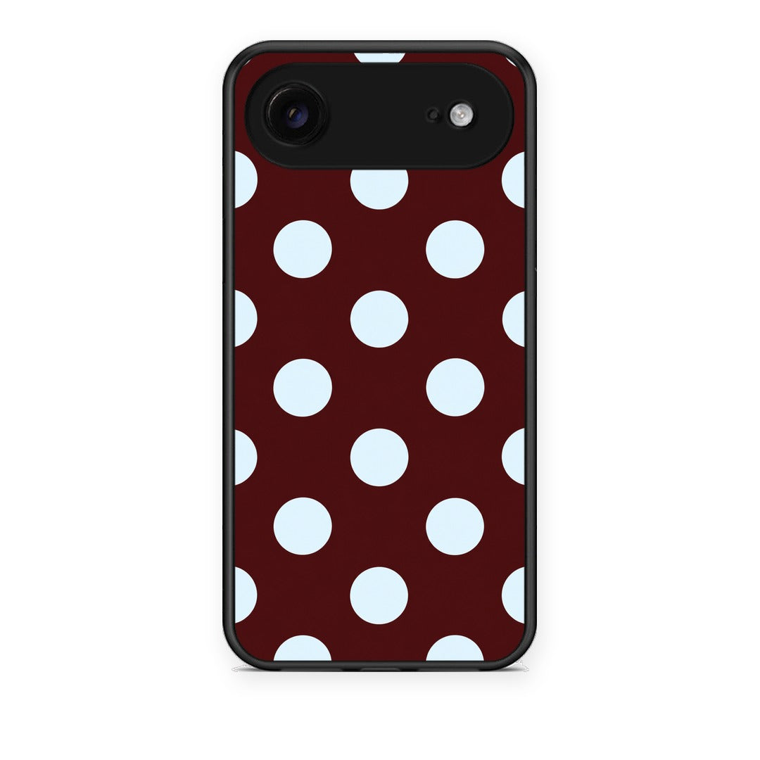 Θήκη iPhone 17 Air Pale Blue Large Polka Dots on Burgundy από τη Smartfits με σχέδιο στο πίσω μέρος και μαύρο περίβλημα | iPhone 17 Air Pale Blue Large Polka Dots on Burgundy case with colorful back and black bezels