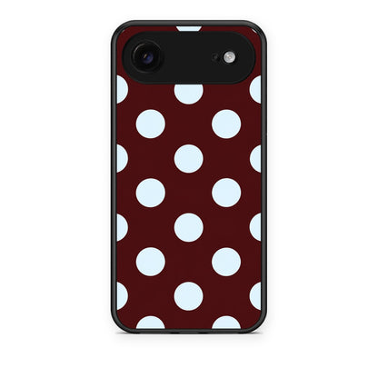 Θήκη iPhone 17 Air Pale Blue Large Polka Dots on Burgundy από τη Smartfits με σχέδιο στο πίσω μέρος και μαύρο περίβλημα | iPhone 17 Air Pale Blue Large Polka Dots on Burgundy case with colorful back and black bezels
