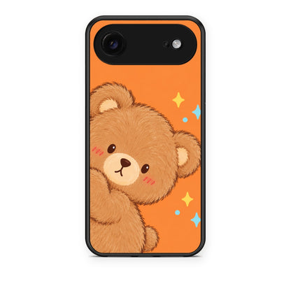 Θήκη iPhone 17 Air Peekaboo Teddy on Orange από τη Smartfits με σχέδιο στο πίσω μέρος και μαύρο περίβλημα | iPhone 17 Air Peekaboo Teddy on Orange case with colorful back and black bezels