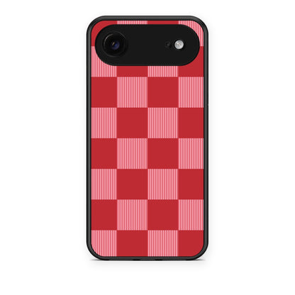 Θήκη iPhone 17 Air Red and Pink Striped Checks από τη Smartfits με σχέδιο στο πίσω μέρος και μαύρο περίβλημα | iPhone 17 Air Red and Pink Striped Checks case with colorful back and black bezels