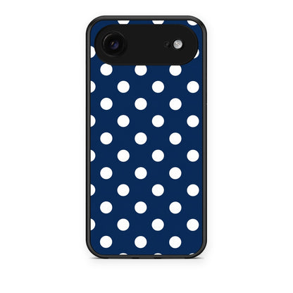 Θήκη iPhone 17 Air White Large Polka Dots on Navy από τη Smartfits με σχέδιο στο πίσω μέρος και μαύρο περίβλημα | iPhone 17 Air White Large Polka Dots on Navy case with colorful back and black bezels
