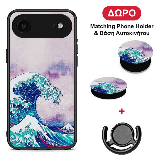 Blue Waves - iPhone 17 Air θήκη + Δώρο Phone Holder & Βάση Αυτοκινήτου