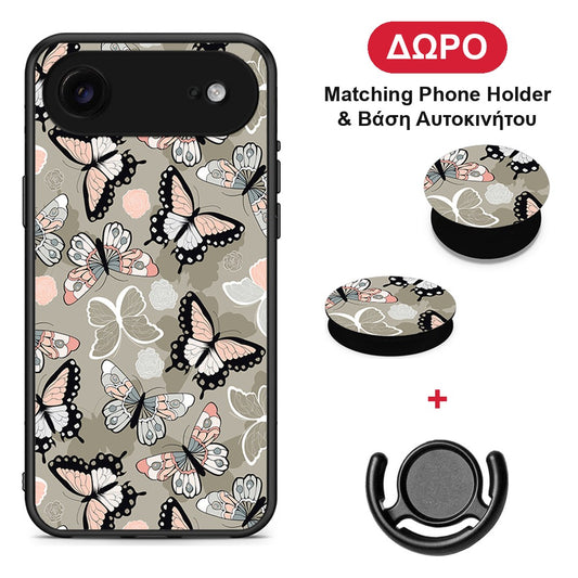 Boho Butterflies - iPhone 17 Air θήκη + Δώρο Phone Holder & Βάση Αυτοκινήτου