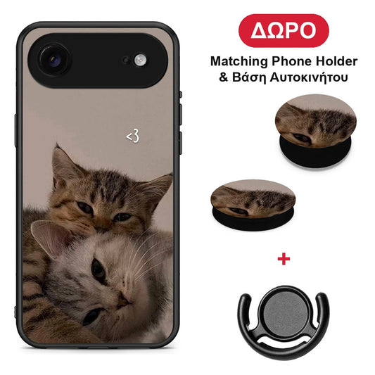 Cats In Love - iPhone 17 Air θήκη + Δώρο Phone Holder & Βάση Αυτοκινήτου